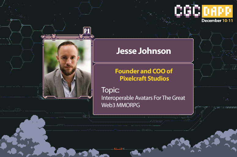 cgc_events's tweet photo. Next #CGCDAPP speaker is Founder of #Pixelcraft Studios and summoner of the #AavegotchiDAO β Jesse Johnson.
Don't miss his presentation on the topic "Interoperable Avatars For The Great Web3 MMORPG".
Apply CGCDAPP code for FREE enter at https://t.co/s1LHC2WcZC https://t.co/zniDAKZWBT