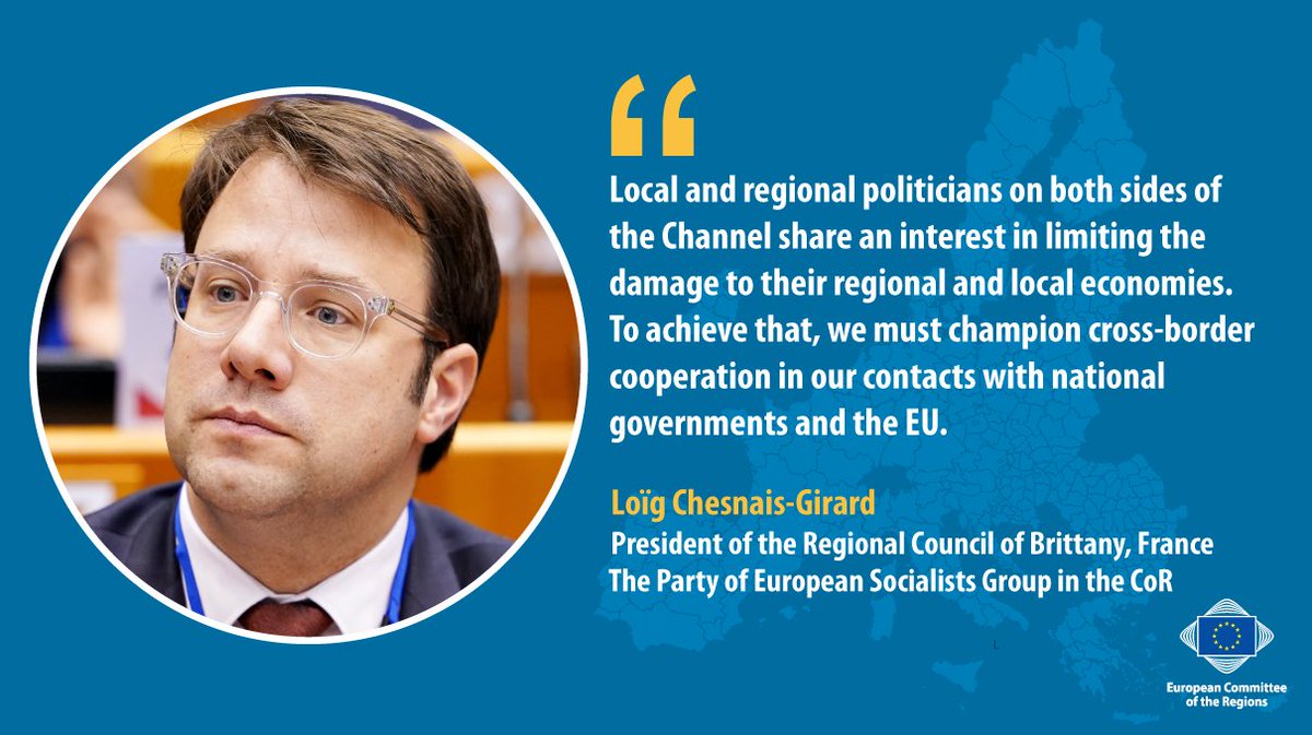Chairman of the CoR-UK Contact Group, our member <a href="/LoigCG/">Loïg Chesnais-Girard</a> emphasised in the #Brexit #CoRplenary debate the importance of continued cross-border cooperation🤝

<a href="/PES_CoR/">PES Group | European Committee of the Regions</a>
<a href="/regionbretagne/">Région Bretagne</a>