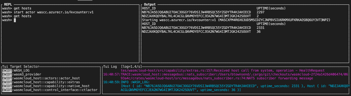wascc_runtime's tweet image. Reminder, see the new #WebAssembly wash CLI (#WAsm SHell) REPL today!  @wasmCloud / @wascc_runtime Community Meeting every Wed 1:00 EST. Great work @brooksmtownsend!   Meeting ID: 938 0205 7629 (DM for pass)