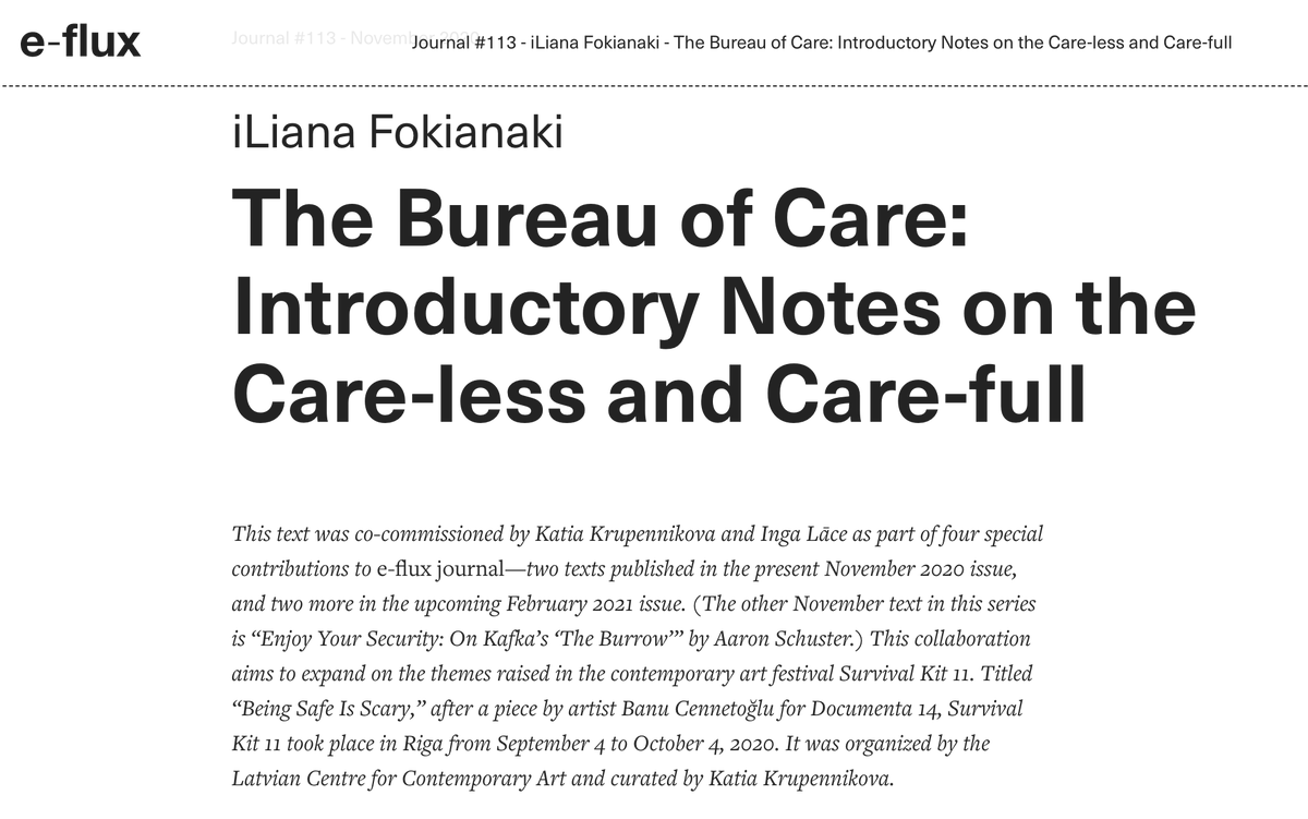 ICALondon's tweet photo. Iliana Fokianaki in @e_flux on art institutions need to address "narcissistic authoritarian statism" (NAS) and how can those power structures be rethought and reworked.

More #ICADaily https://t.co/UtZ13vOVNx https://t.co/TMeu8V0vv6