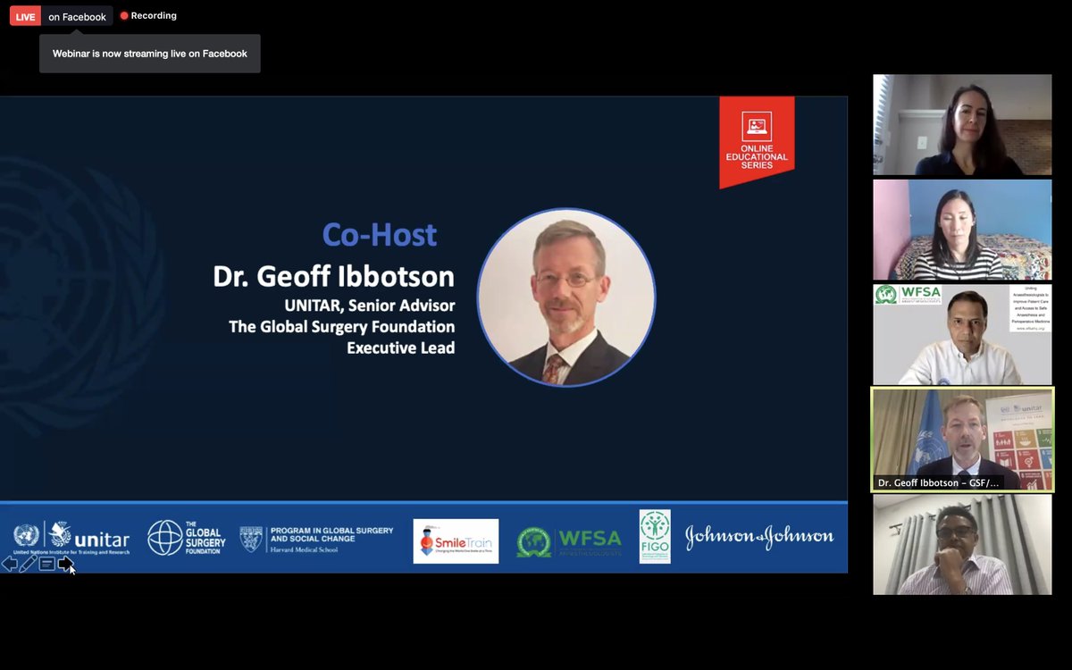 DVervoort94's tweet photo. Kicking off 6th #NSOAP webinar @surgfoundation @UNITAR w/ opening words from co-hosts Dr. @GeoffIbbotson & Dr. @ScottCorlew
This week's topic is the role of NGOs, academic institutions, professional associations & other non-state actors in supporting the NSOAP process.
Do join! https://t.co/0vIcDcZJxq