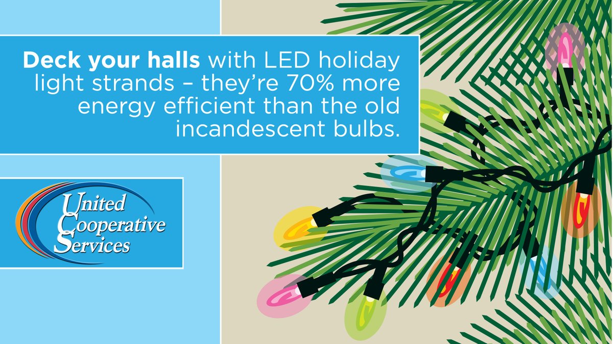 UnitedCoop's tweet photo. Here’s a holiday lighting tip to help you #saveenergy! #energysmarts #energysavings #energyefficiency #poweron #thecoopdifference https://t.co/vmHeEBGNqm