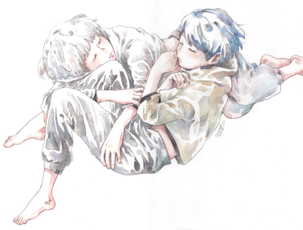 「#これが私の代表作 
眠る人を描くのが好きです。

あたりに満ちる静かな気配
や」|むすび▶︎3.21.-4.9 flower bedのイラスト