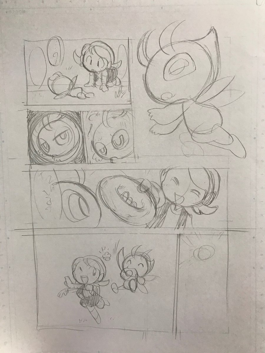 原稿を整理したら、数年前に描いたセレビィの原稿がでてきた。(pixivにも掲載してます→https://t.co/opE17pVzJa…)
最初タイトル違ってたんだなー忘れてた。w
(没にしたページも…これはこれで好き)