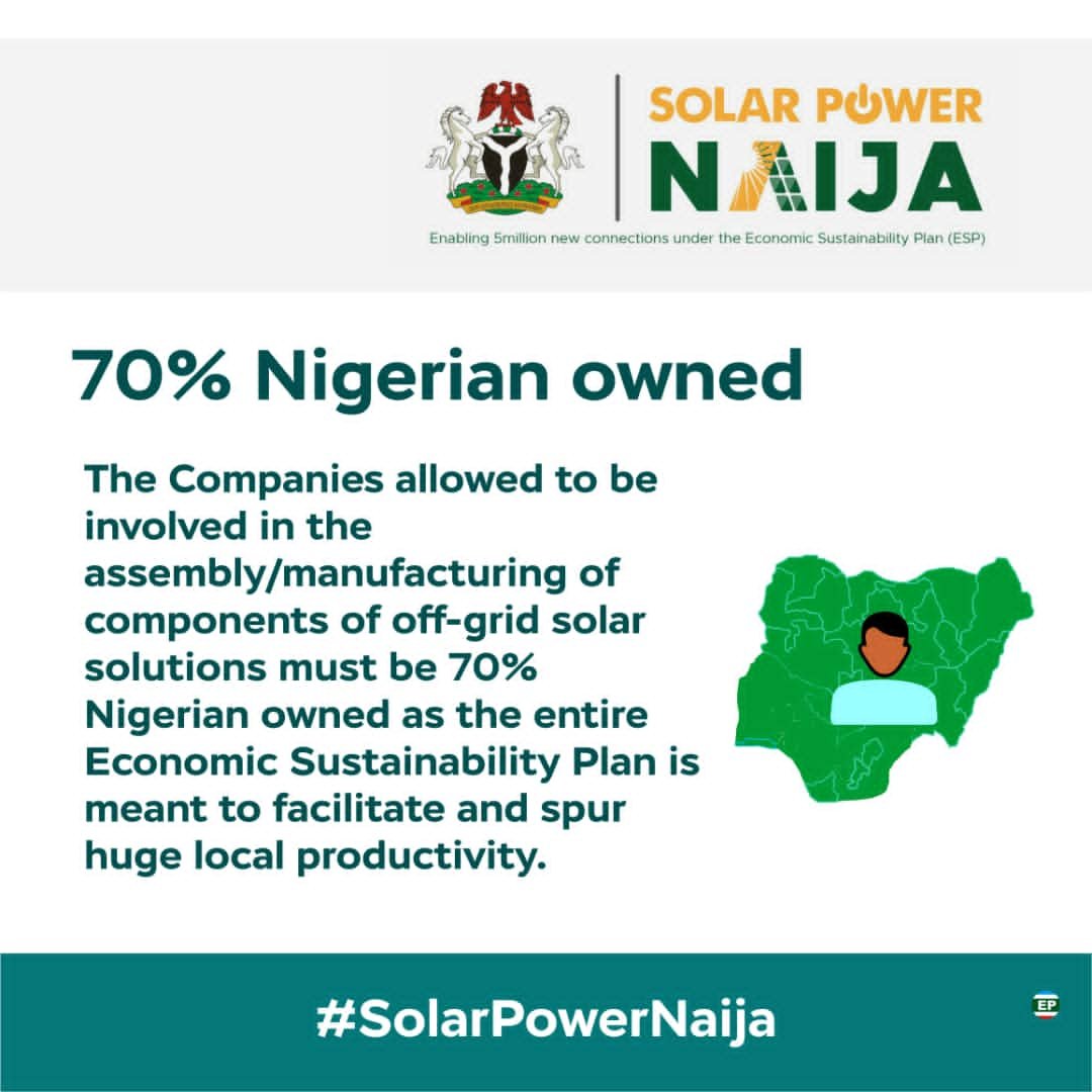 The Rural Electrification Agency have been mandated by the  @NigeriaGov to help in activating an economic sustainability plan (ESP) programme designed to impact the lives of Nigerians, post-COVID. Anticipate 01.12.2020.  #ESPinAction.  #SolarPowerNaija