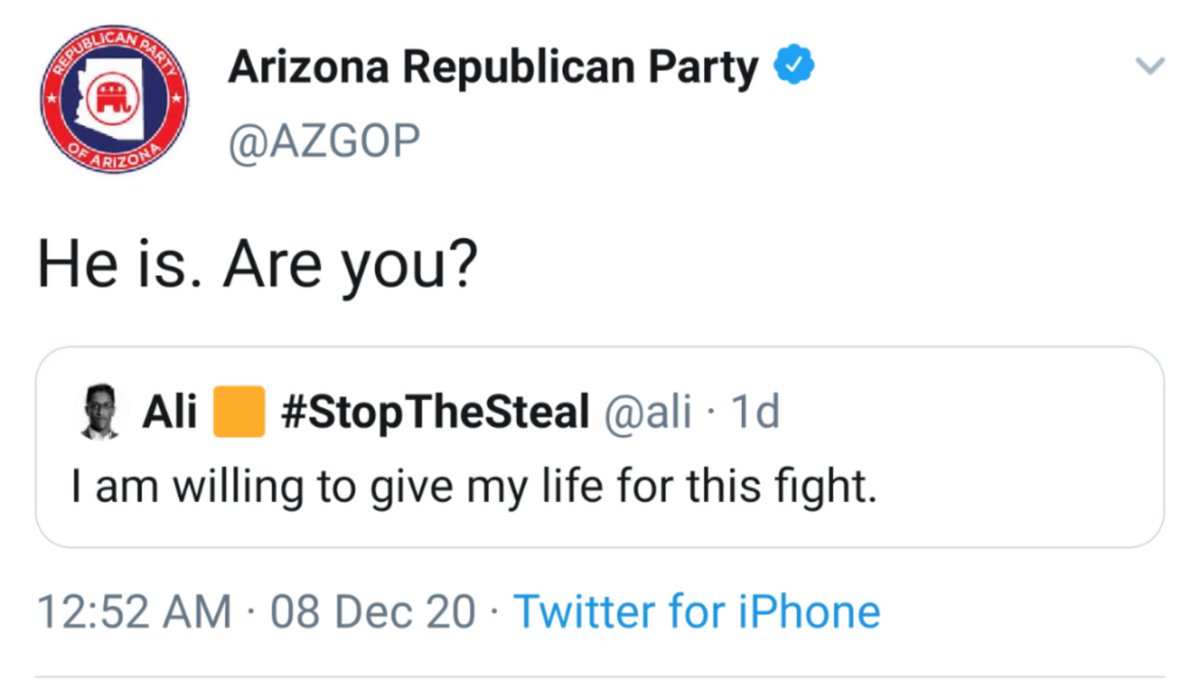KittyPurrl's tweet photo. @thehill How is this not sedition? How is this not criminal behavior? They're calling for violence.
#TrumpIsACriminal #TrumpIsACompleteFailure #AZGOP #crime https://t.co/ozDUmw595N