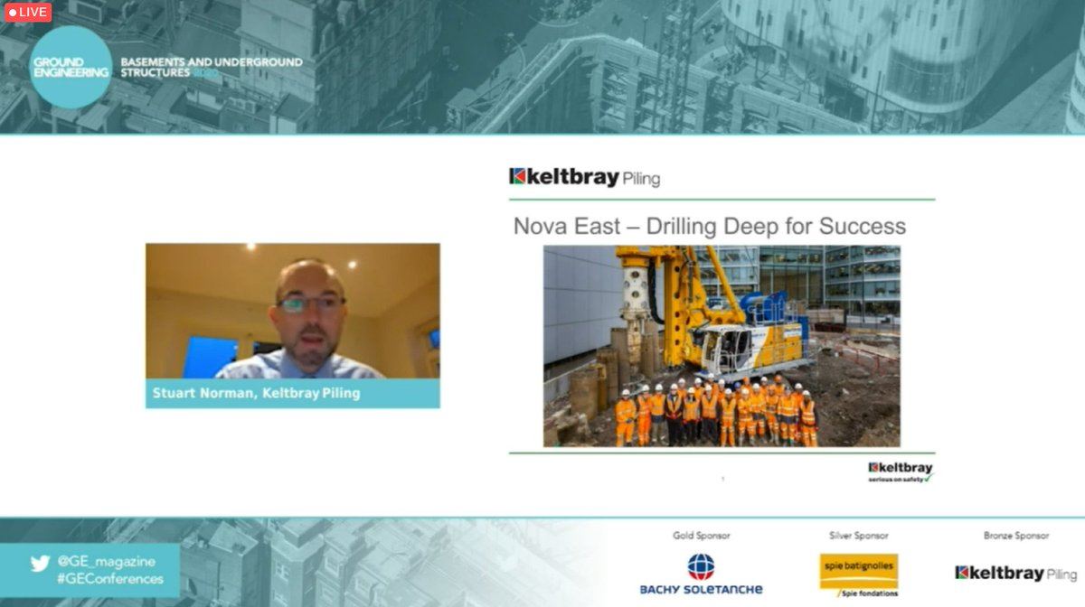 GE_magazine's tweet photo. Next up is @KeltbrayGroup's Stuart Norman talking about utilising the deepest piles in London at Nova East.
#GEConferences #piling #UndergroundStructures
https://t.co/uozxHZEVN7 https://t.co/z8clTNR1z9