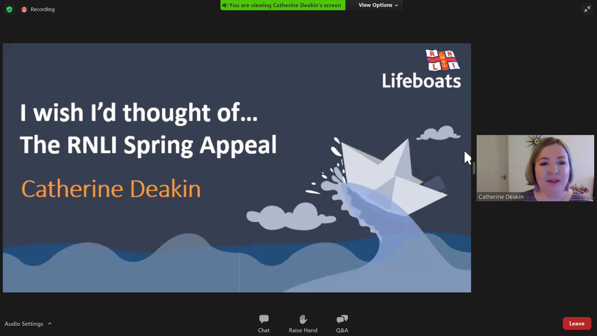 Now  @catdeakin on RNLI Spring Appeal, a charity close to her heart.Start of Covid were about to do appeal. Instead sent a check in message to donors. Scrapped fundraising ask.You are part of the crew. We look out for each other. Said thank you.Raised 2x more. #IWITOT