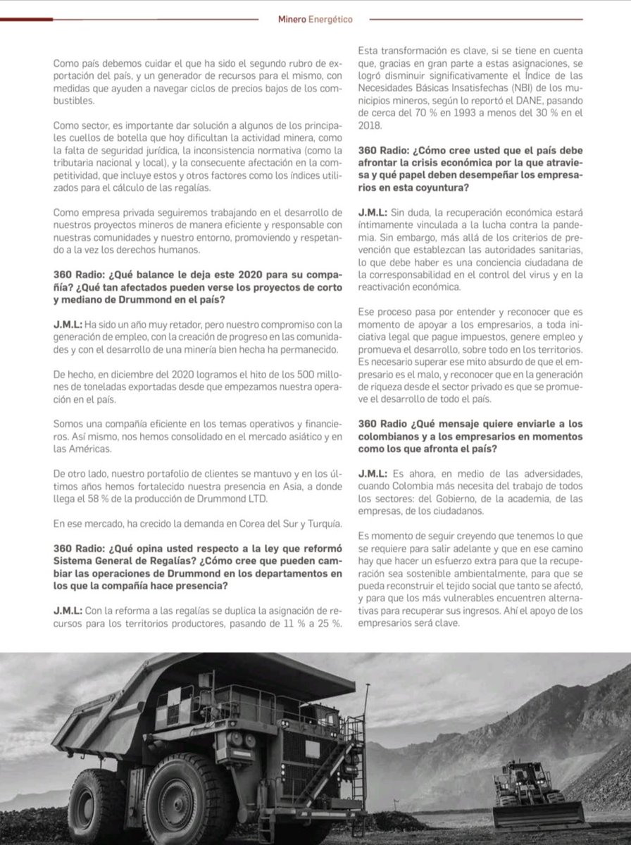 José Miguel Linares (@jmlinaresdltd) on Twitter photo Para <a href="/DrummondLtdCo/">Drummond Ltd. Colombia</a> este ha sido un año muy retador, pero nuestro compromiso con la generación de empleo, con la creación de progreso en las comunidades y con el desarrollo de una minería bien hecha es inmodificable. Para <a href="/DrummondLtdCo/">Drummond Ltd. Colombia</a> este ha sido un año muy retador, pero nuestro compromiso con la generación de empleo, con la creación de progreso en las comunidades y con el desarrollo de una minería bien hecha es inmodificable.