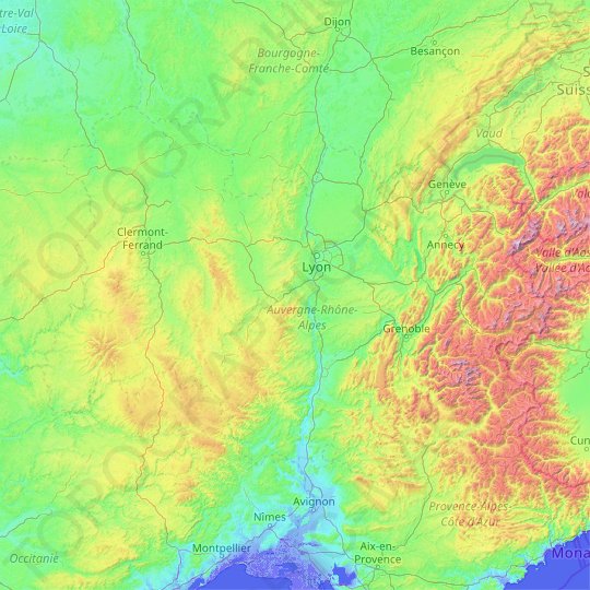 Inversement les dépôts fluviatiles alpins se concentrent dans quelques vallées (Rhône, Durance et Var) car le flanc nord des Alpes est entouré par une série de reliefs préalpins contraignant leur dispersion et la vallée du Rhône est aussi contrainte par le massif Central. 3/12