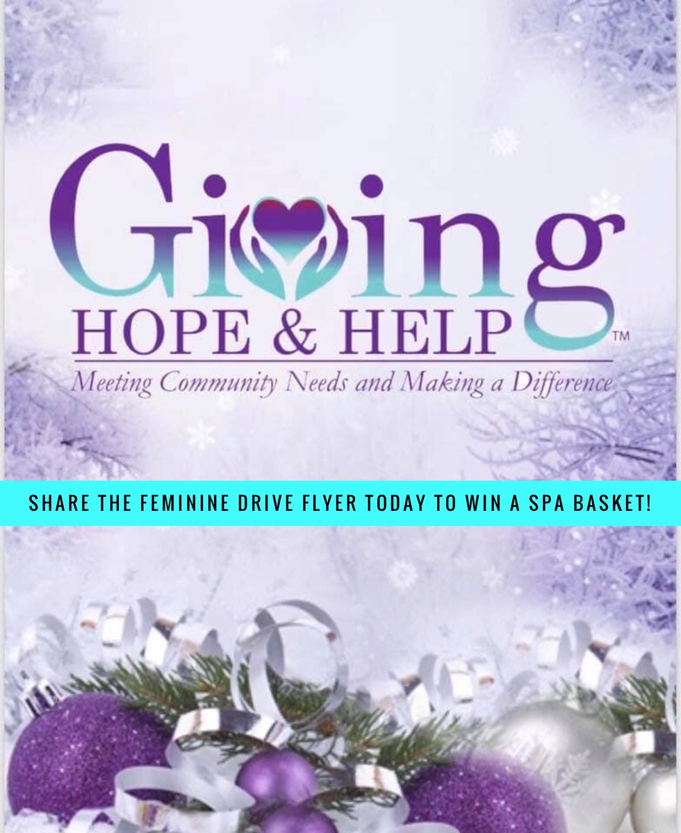 givehopehelp's tweet photo. Retweet the Feminine drive flyer to win a Women’s Spa Basket from Protect your Jewels Natural Skincare Company! @MCCPVPres @CrystalCalledIt #givehopehelp #NoFemaleWithout #NoMoreAbuse #PeriodProcuctsAreEssential #Community #Donate https://t.co/AqtW51QCaM https://t.co/VuU1qwopqA