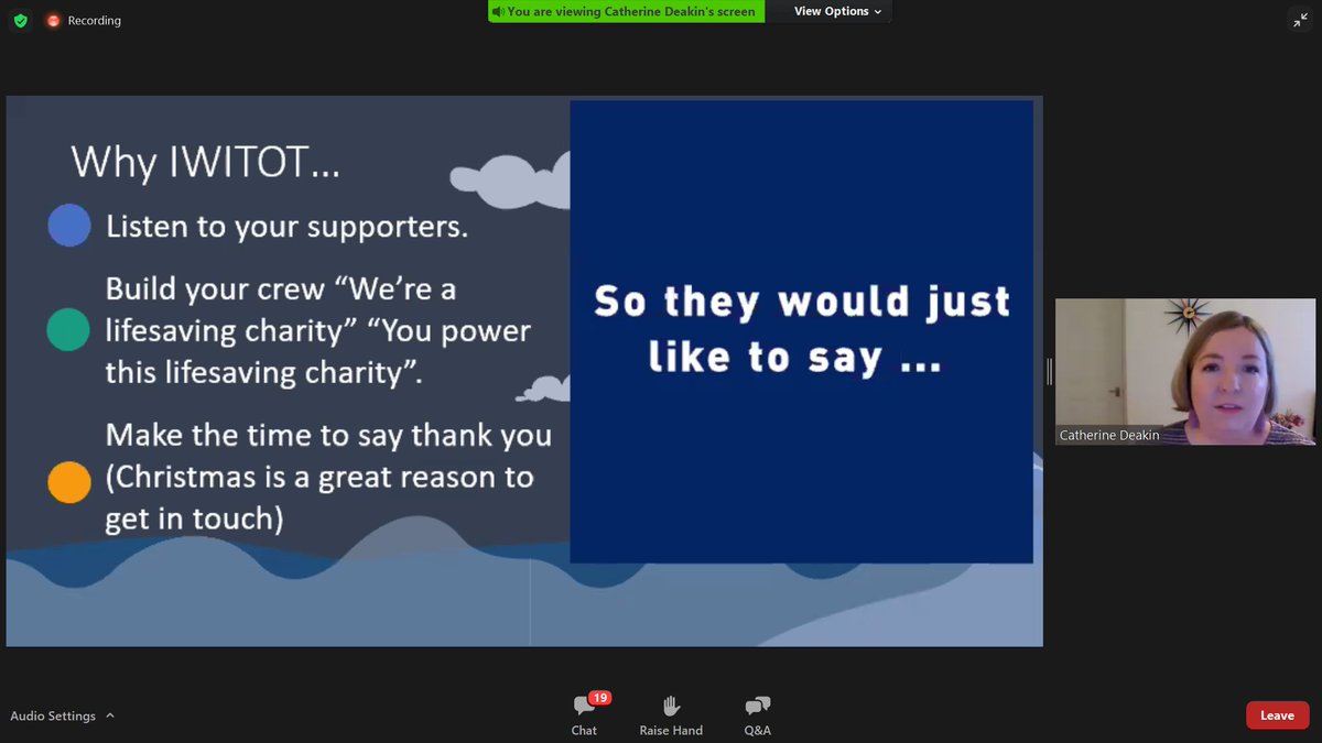 RNLI's campaign showed importance of listening to supporters.Build your family - tell your supporters they matter - earn the right to ask for money by building relationships.Engage the whole charity.Make the time to say thank you. @catdeakin  #IWITOT