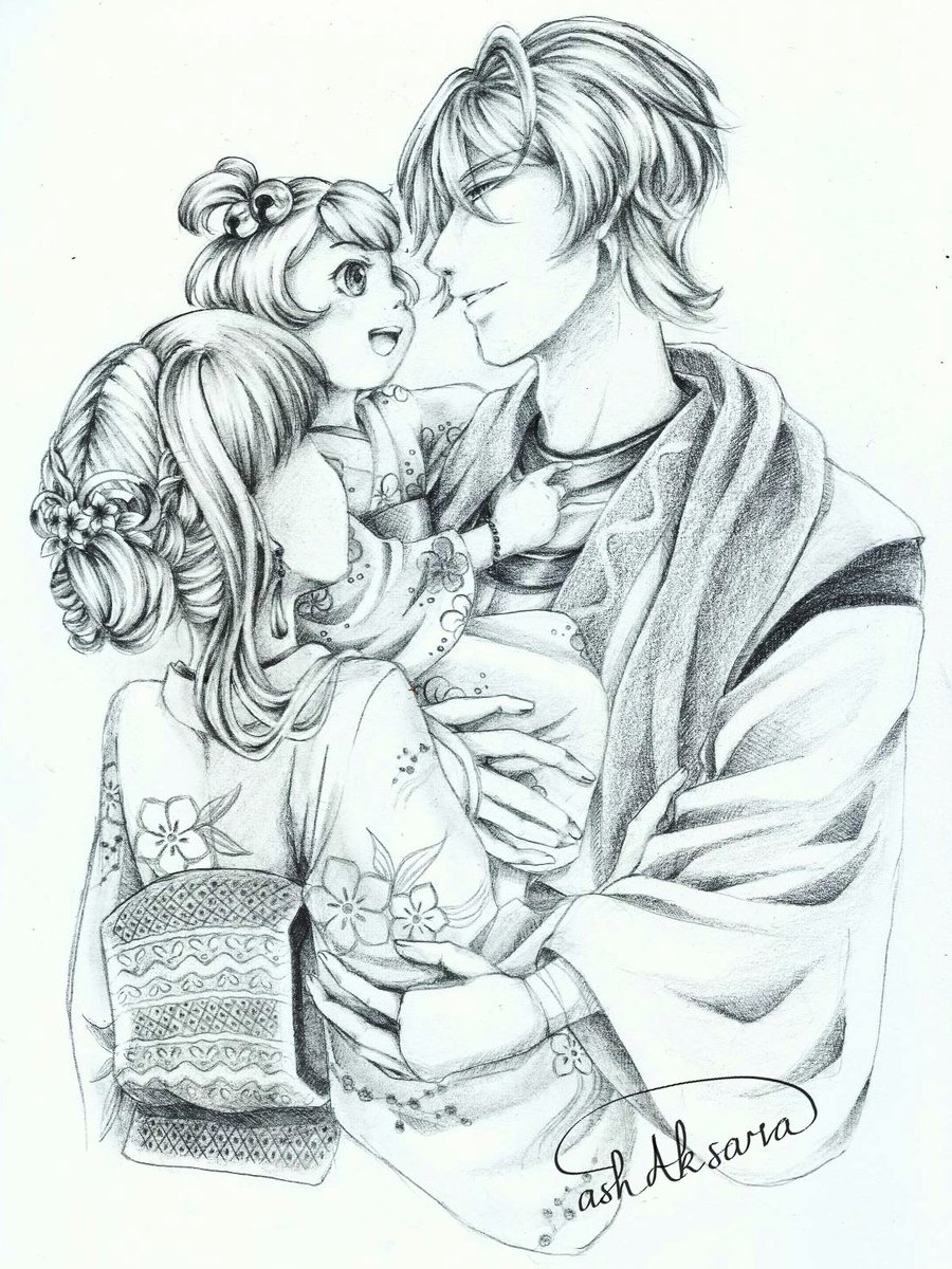 nyonya_akechi's tweet photo. 前回見た方々もいらっしゃると思いますが、これは光秀様の誕生祭に描いてみました。光秀様のお娘さんはパパと同じ髪型です! I drew this to celebrate Mitsuhide's birthday this year. Cute little princess with matching hairstyle with her dad!
#ikesenart #mitsuhideart #ikemensengoku https://t.co/FT7v41fNkZ