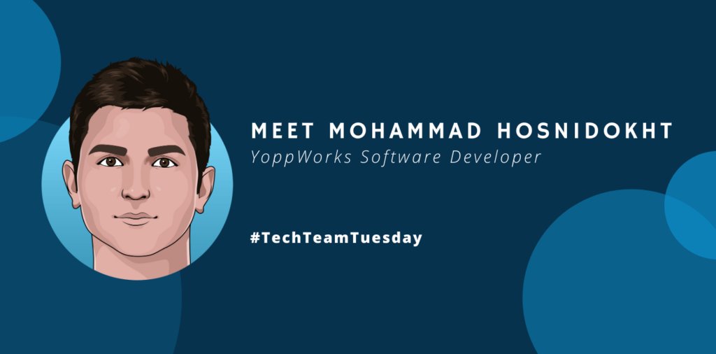 ImprovingOttawa's tweet photo. Have you met Mohammad Hosnidokht? He's a strong believer in positive workspaces and enjoys a good Netflix binge. Don't we all? 😉 Learn more about Mohammad on our blog: https://t.co/kZRCaPW4yN 

#techteamtuesday #meetmohmmad #yoppworks #meettheteam https://t.co/ZgfuB1IYcl