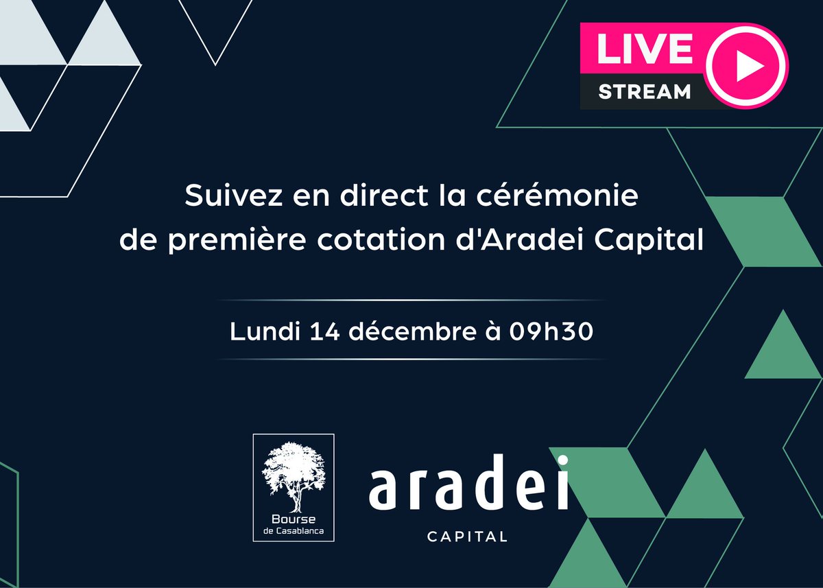 BoursedeCasa's tweet image. #introductionenbourse #Aradei. Cérémonie de #premierecotation sur us02web.zoom.us/j/83999058335?…