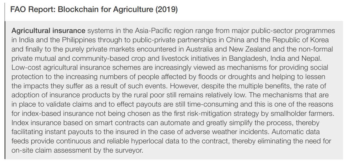 Automated data feeds are fundamentally required for low-cost smart contract based agricultural insurance for developing nationsOracles provide this connection by providing secure middleware between the physical world and the blockchain