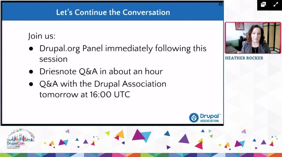 acquia's tweet image. What&apos;s next in the #Driesnote? Stick around for the panel and Q&amp;amp;A.
#DrupalCon
