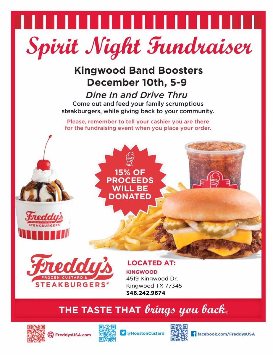 Spirit night tomorrow at freddy’s!