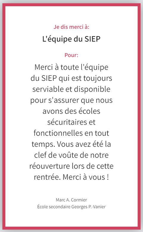 ES_GPVA's tweet photo. Le coin des remerciements : nos remerciements en cette année scolaire 2020-2021 #gpva #merci #remerciements @monsieurcormier @ES_GPVA @CSViamonde https://t.co/yIV07rQPtx https://t.co/adwCWS2iIg