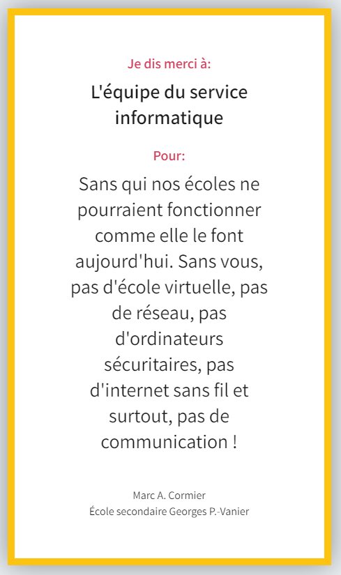 ES_GPVA's tweet photo. Le coin des remerciements : nos remerciements en cette année scolaire 2020-2021 #gpva #merci #remerciements @monsieurcormier @ES_GPVA @CSViamonde https://t.co/yIV07rQPtx https://t.co/adwCWS2iIg