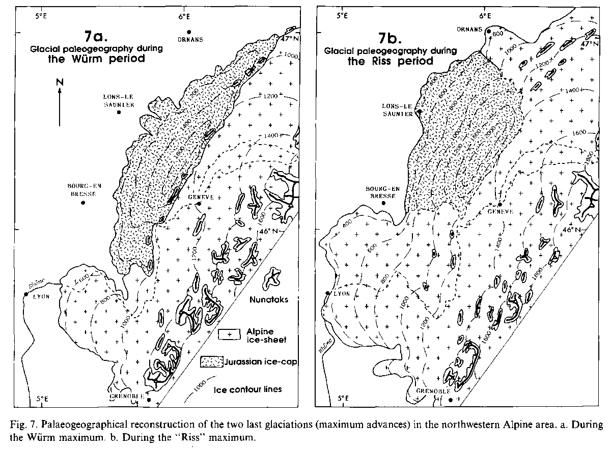 Le sud du graben de la Bresse fait néanmoins exception avec des apports du glacier du Rhône. Ces dépôts très argileux seront ensuite exploités par des moines qui y creuseront de nombreux étangs d’où dérive le nom donné à cette région : la  #Dombes. 12/12