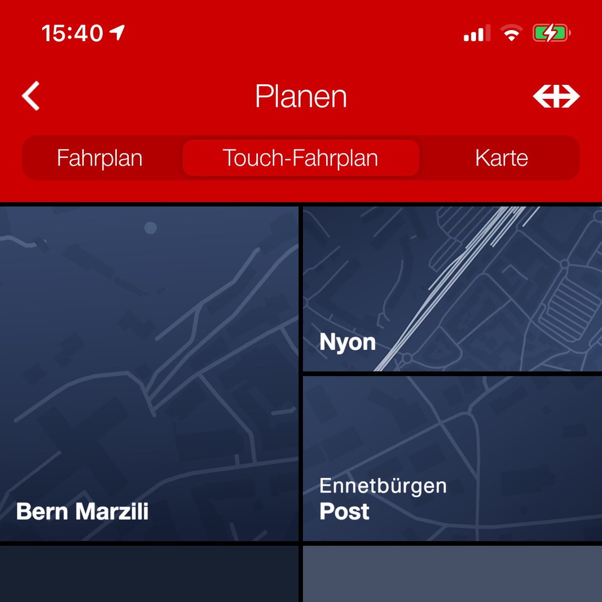SBB Mobile v11.6.1 für iOS!
- Neue Fahrplan-Kachel: Egal ob Standard-, Touch- oder kartenbasierter Fahrplan, wechseln Sie schnell und bequem zu Ihrem Lieblingsfahrplan.
- iOS 14 Widget: Schnellzugriff auf das aktuelle Billett oder den SwissPass Mobile.