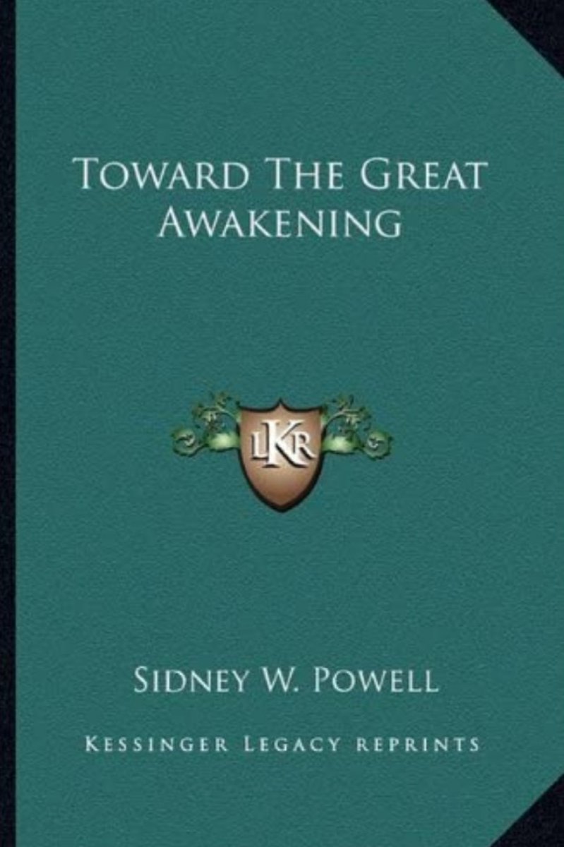 Sidney Powell wrote a book Called:"Toward The Great Awakening"Published in 2010Wait, what? How did she know about the Great Awakening back then?Well, actually it was a reprint from her first edition. Published in 1949The problem is, she was not born till 1955Woo Factor