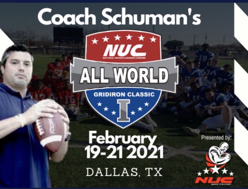 HoelJess's tweet photo. honored to be invited to play in the @CoachSchuman all world football game!! @806hssc @simplyCoachO @coachjimmygonzo @graham_torey @thewtpa @series_legend @LoneStarVarsity https://t.co/cOiAnD6cME