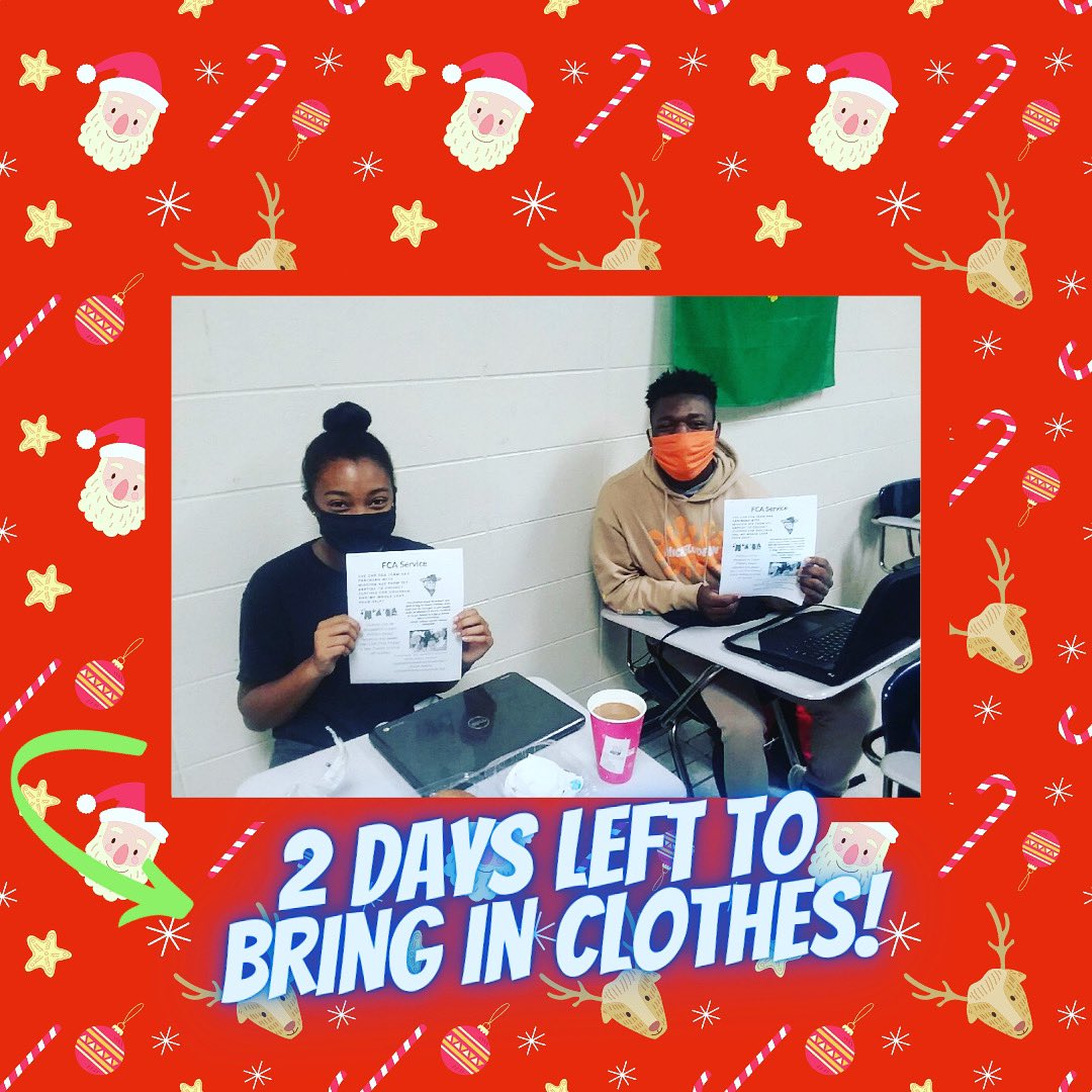 Two days left to turn in clothing to Coach Phillips room! Great service opportunity...