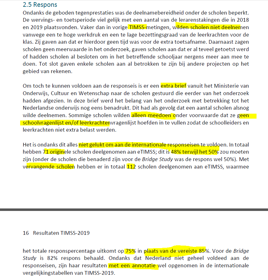 ggerardk's tweet photo. Een aspect van TIMSS 2019 dat gisteren niet aan de orde kwam: (met dank aan @BurckRuben ).
Het NL onderzoek voldeed niet aan de voorwaarden. https://t.co/jlJpSf7kvj