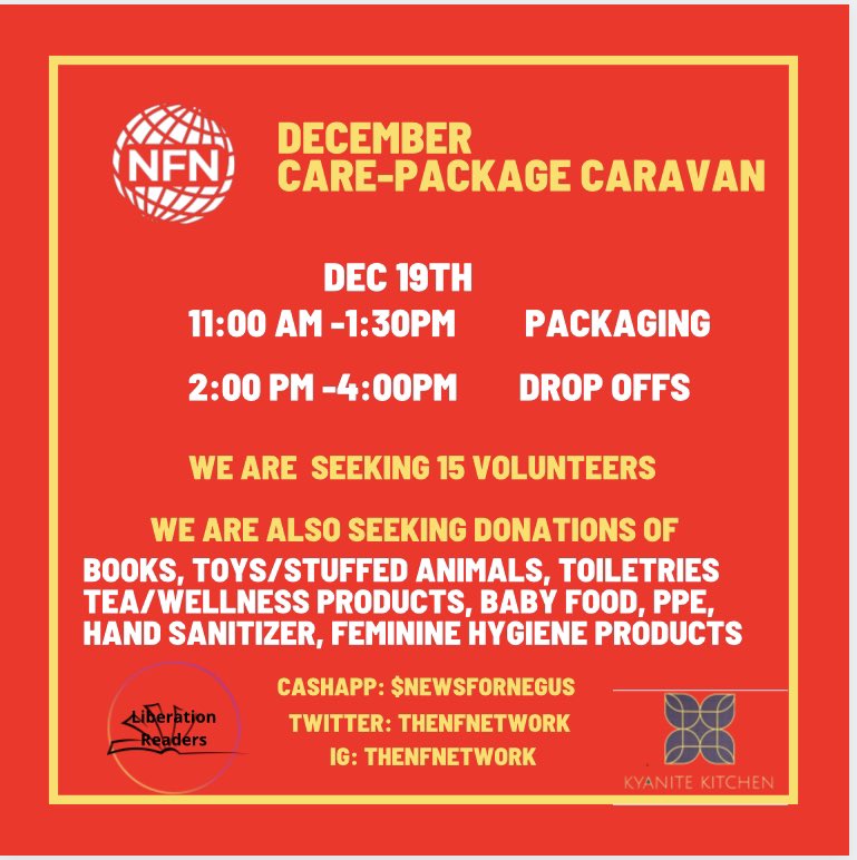 JoyAnjelica's tweet photo. @TheNFNetwork is $180 away from our goal fundraising for our December Care Package Caravan! To donate $newsfornegus on Cashapp and to sign up to help us feed our community click the link! https://t.co/x3AnAAlnfh https://t.co/2BxmBkHNoZ