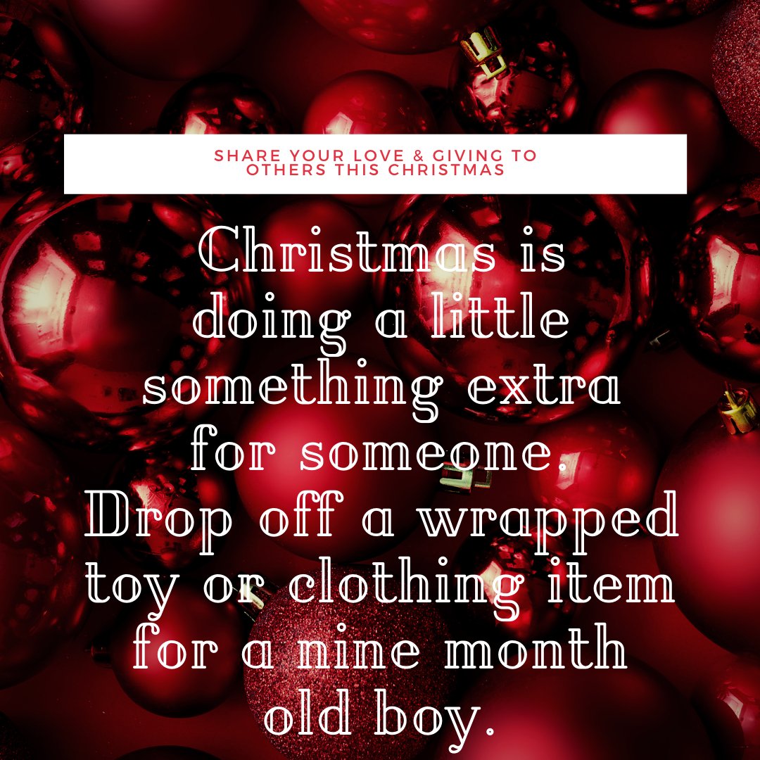 Support a Single Mom and Her Baby!! Join us from December 1-24th as we collect a Christmas Hamper of Community!!