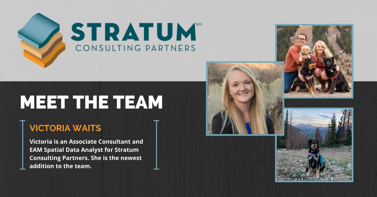 StratumCP's tweet photo. Help us in welcoming the newest member of Stratum Consulting Partners, Victoria!

Victoria is an Associate Consultant and EAM Spatial Data Analyst. Since joining Stratum, Victoria has enjoyed helping make Stratum's customer businesses more sustainable through EAM. https://t.co/0i9aiaUNDk