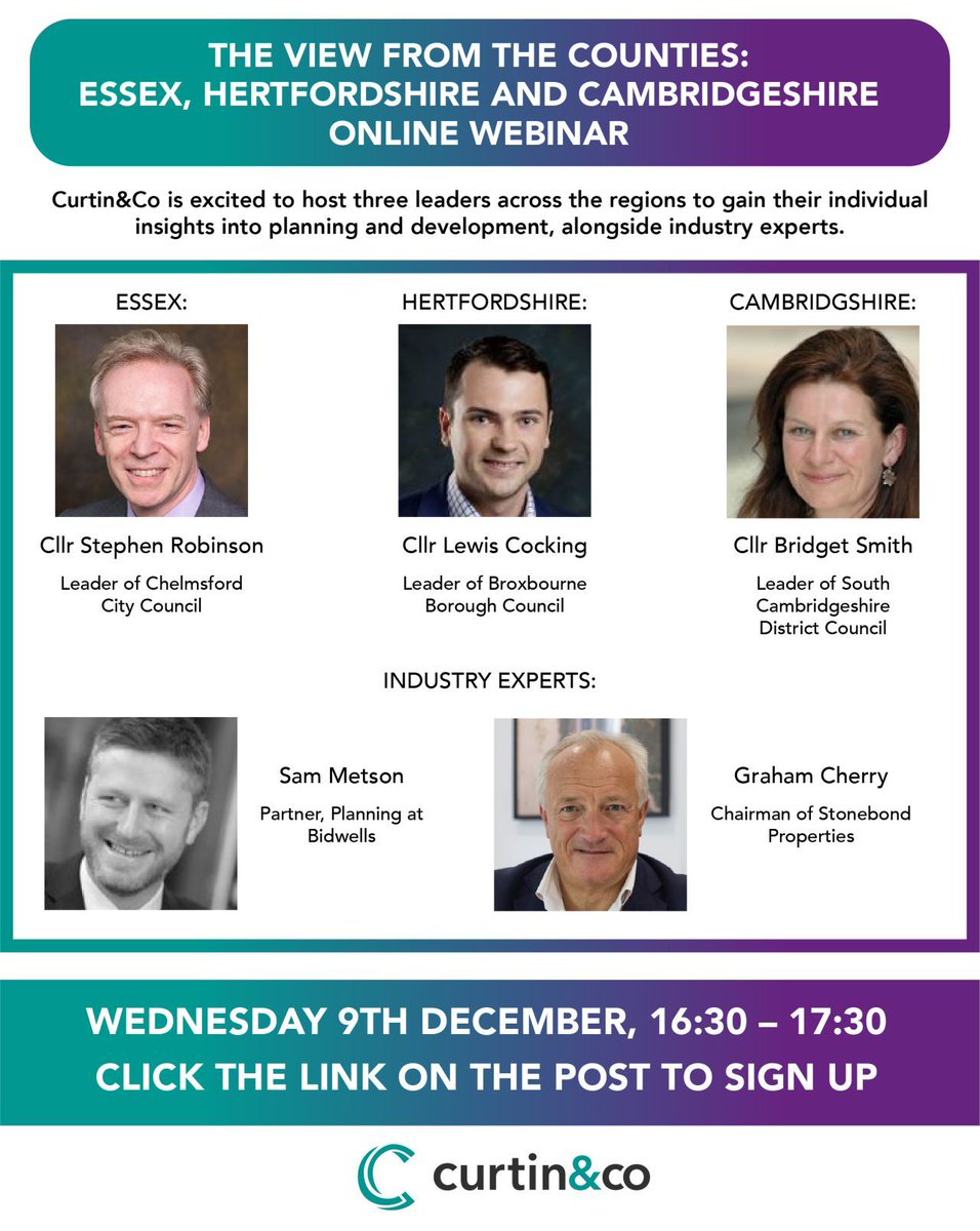 Bidwells's tweet photo. What are the ongoing challenges planning and development face as a result Covid? How will Government's planning white paper ease those challenges? @SamMetsonMRTPI, #Planning Partner gives his industry insight at this afternoon's @Curtinandco webinar. Join: https://t.co/7Me2IkAriq https://t.co/ZJTHEvYTfA