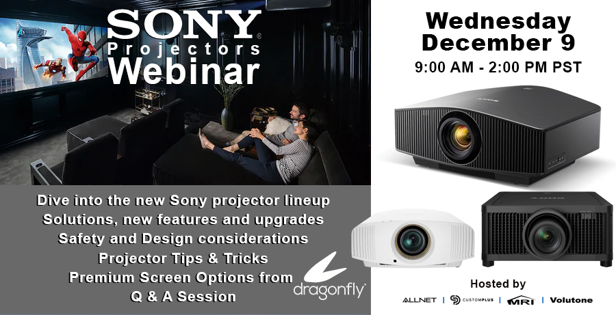 volutone's tweet photo. Join us today for an in-depth look at new Sony projectors and premium screen options from Dragonfly.
REGISTER HERE: https://t.co/wYBPnrc5Ge https://t.co/StekE6idnR
