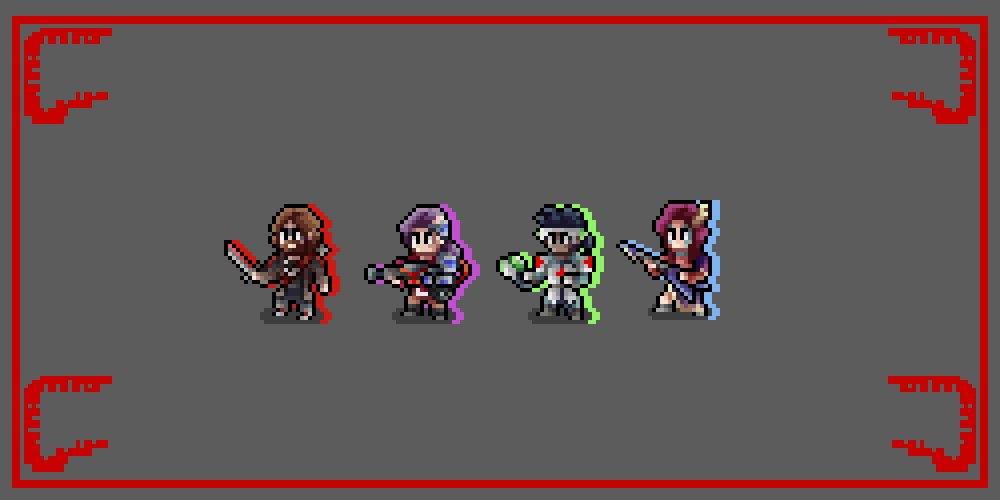 raul_volp's tweet photo. Cyberpunk 2077 day today, so here some Cyberpunk Red chars tokens, Fixer, Tech, MedTech and Rockerboy. #pixel #pixelart #2dart #2dartist #aseprite #digitalart  #pixelartist #gameart  #ttpgames #ドット絵 #vttrpg #rpg #ttprpg #Cyberpunk2077  #rpgtokens #roll20 #cyberpunkred https://t.co/YJvaVN8Kj4