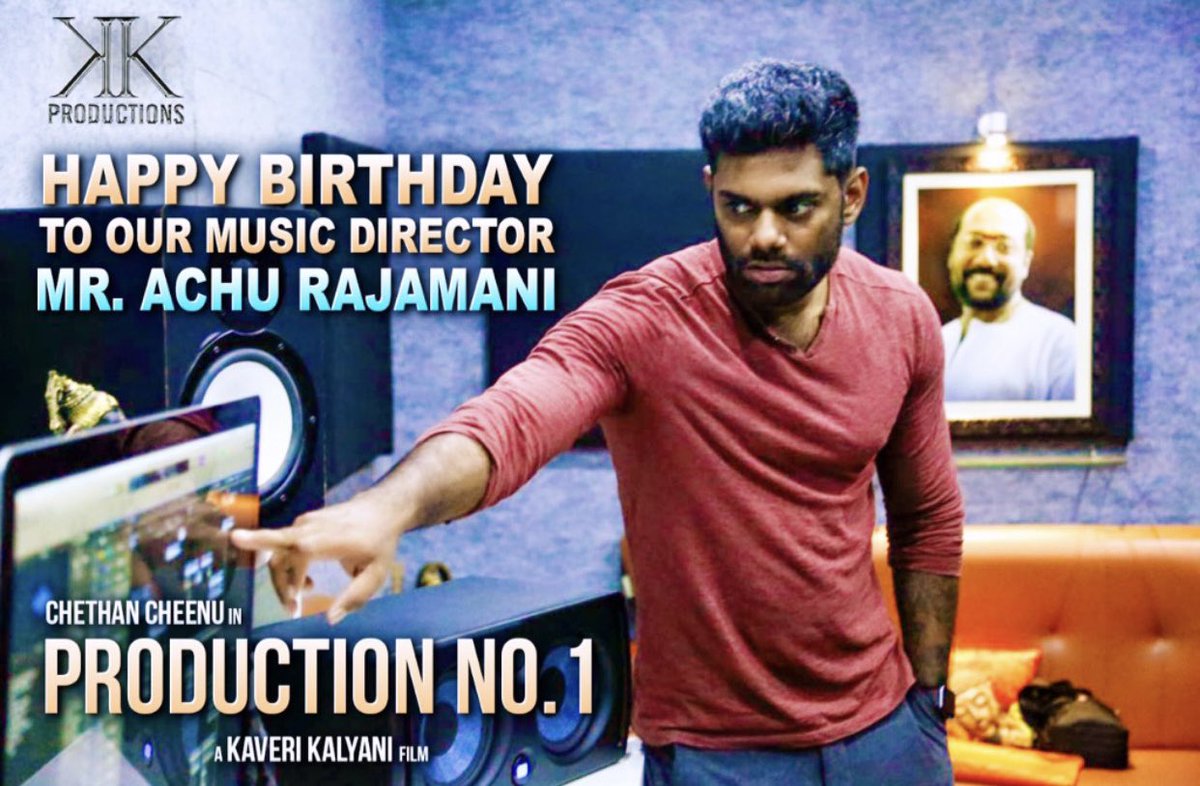 ChethanCheenu's tweet photo. Wishing our Music King 👑
@achurajamani
A very #HappyBirthday

You gonna rock 2021 with our movie &amp; many chartbusters

#K2KProductions @kaverikalyani
A #Multilingual film

⭐️ing @ChethanCheenu
@SiddhiIdnani @shwethaAvasthi
@rohithmurali24 #ProductionNo1
@UrsVamsiShekar @onlynikil https://t.co/YxK1LZdKmK