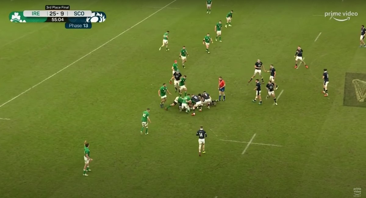 Another good example of this is Duhan van der Merwe's try vs. Ireland. Similarly, the winger immediately recognises the space in the Irish line and ATTACKS it. /9