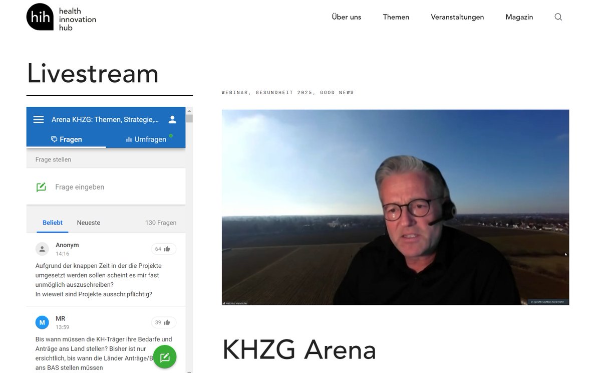In der heutigen #KHZG Arena 🏥 des <a href="/hih2025/">hih-2025</a> betont unser Vorstandsmitglied <a href="/M_Meierhofer/">Matthias Meierhofer</a> v. @Meierhofer_AG die Rolle der Industrie als Anbieter innovativer Lösungen und warnt in Bezug auf die #MIO vor nationalen Alleingängen.