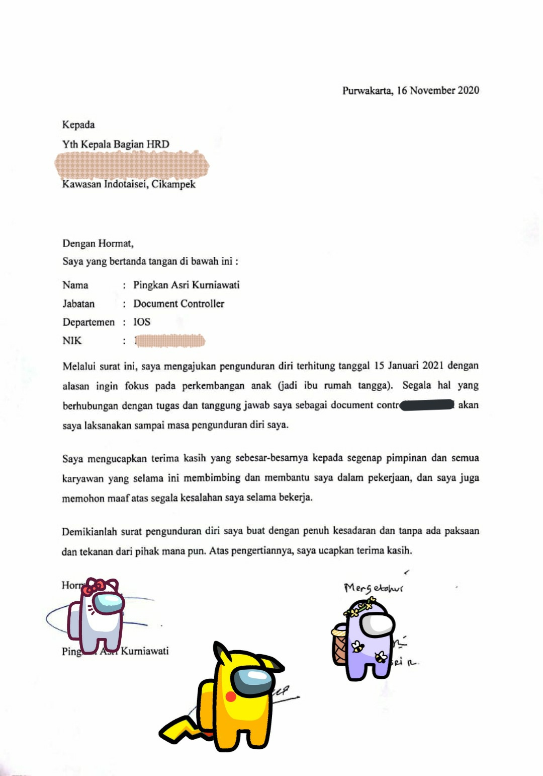 5 Contoh Surat Resign Kerja, Cocok Bagi Anda yang Ingin ...