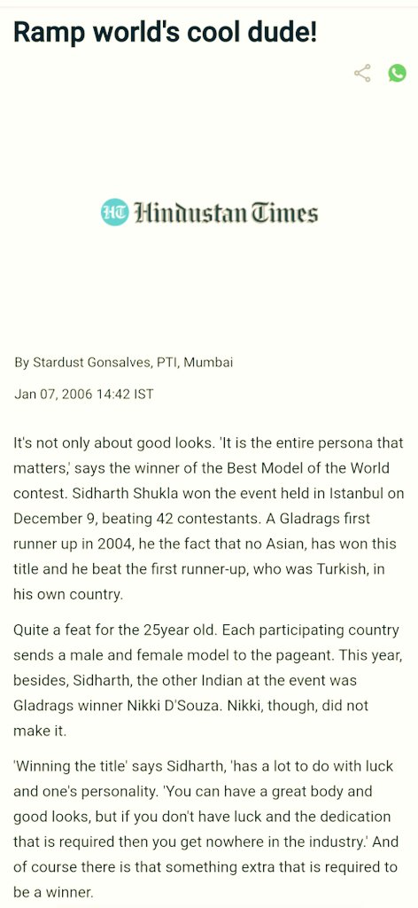 It's not only about good looks. It's about the entire persona that matters says the winner of the BEST MODEL IN THE WORLD   @sidharth_shukla #SidharthShukla  #SidHearts  #15YrsOfSidsWorldBestModel