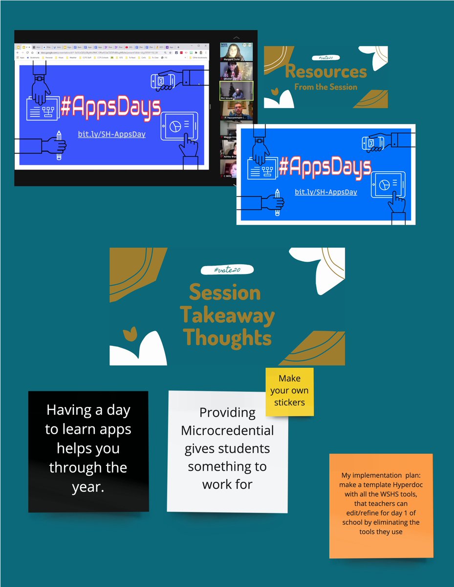 KatieF's tweet photo. Kicked off #VSTE20 with a great first session by @UnisonEDU members @PHausEDU and @MrPStrunk sharing their idea for #AppsDays check out my notes here: https://t.co/oWCClFo8MQ https://t.co/YJtpZ2fdgR