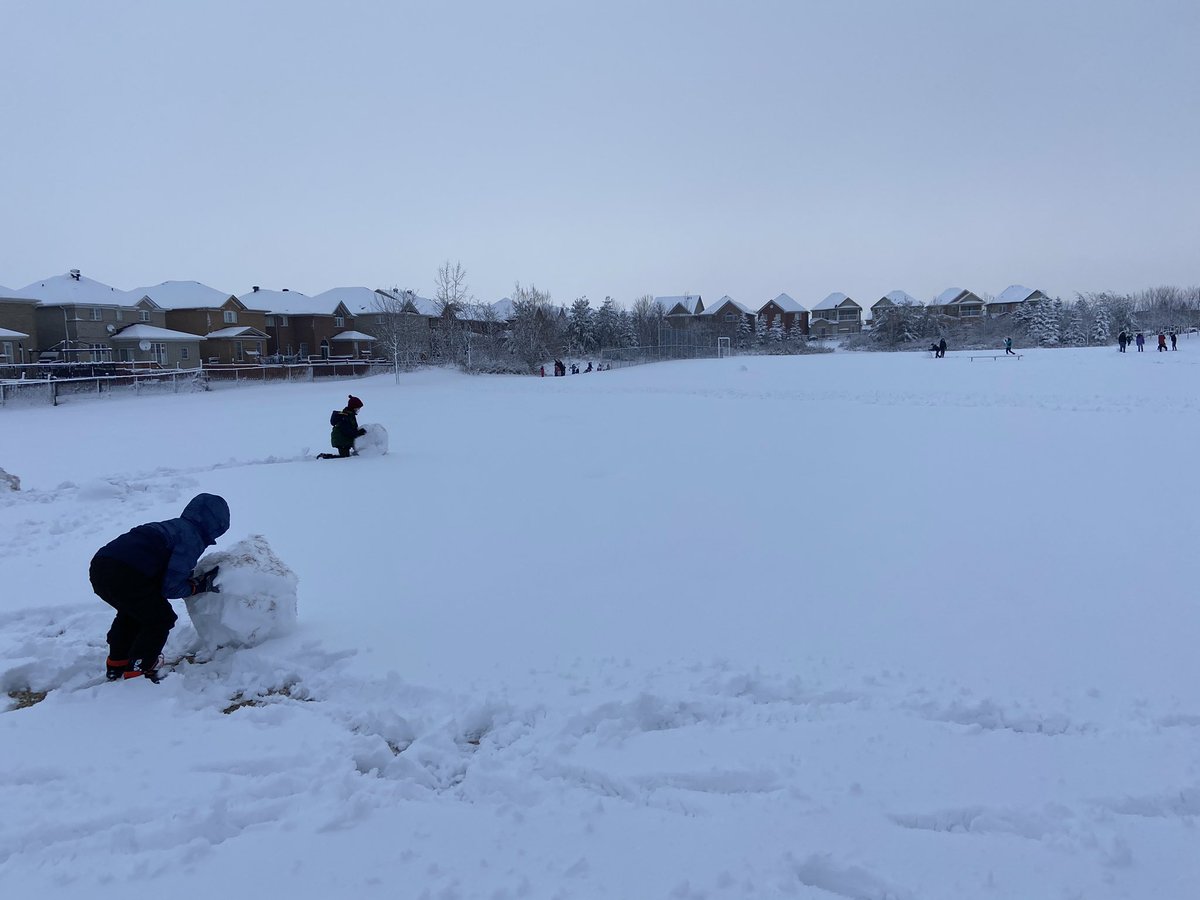 CorcoranMarlee's tweet photo. Turned a @johnmccraeps favourite @CIRAOntario game from Yoshi to SNOWSHI! First we built the safe zones, then we played! #outdoorphysed https://t.co/nQ5XBi611U