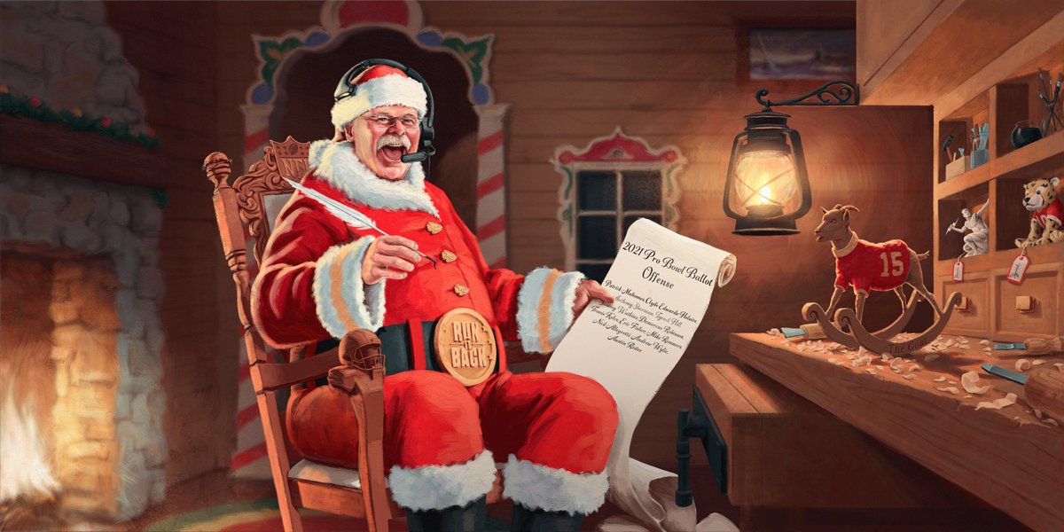 Santa Reid has filled out his #ProBowlVote ballot!

RT to vote for the offense!

<a href="/PatrickMahomes/">Patrick Mahomes II</a> <a href="/Clydro_22/">GLYDE</a> <a href="/Shermanator_42/">Anthony Sherman</a> <a href="/cheetah/">Ty Hill</a> <a href="/sammywatkins/">King me</a> <a href="/Demarcus/">Demarcus Robinson</a> <a href="/tkelce/">Travis Kelce</a> <a href="/Big_Fish79/">Eric Fisher</a> <a href="/mremmers75/">Mike Remmers</a> <a href="/Gretti_53/">Nick Allegretti</a> <a href="/RealAndrewWylie/">Wylie</a> Austin Reiter