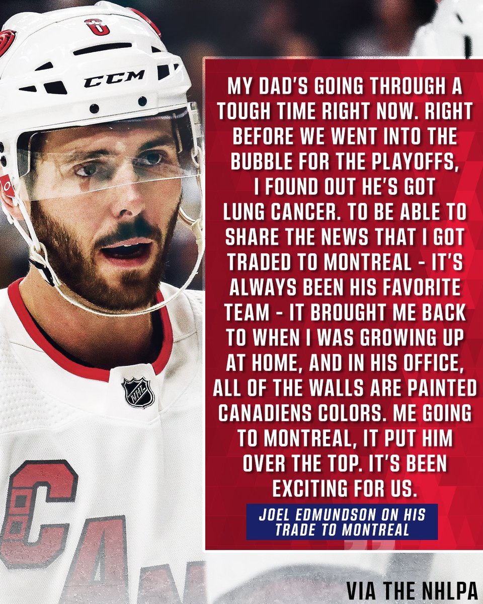 A touching moment for Joel Edmundson and his dad. 

❤️❤️