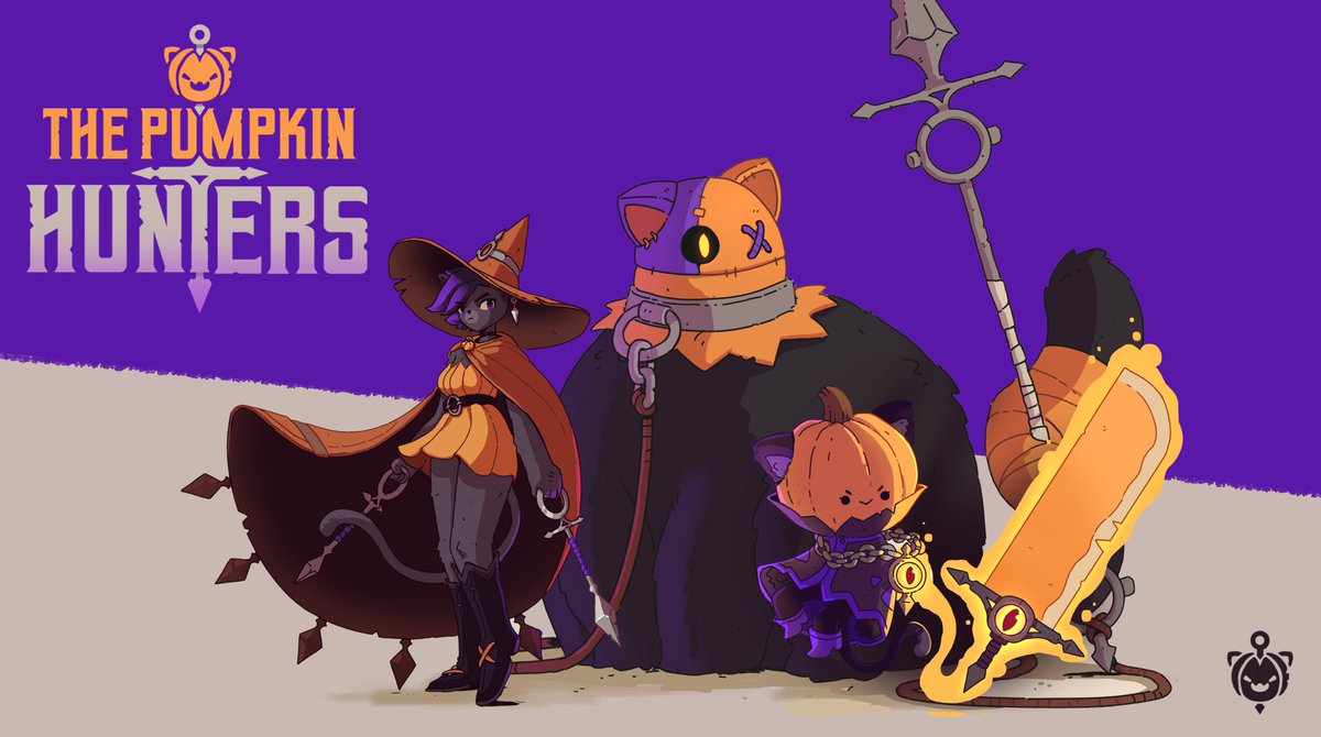 Gaziter's tweet photo. THE PUMPKIN HUNTERS 🎃🗡️
a character design project I did for an imaginary show/comic/game ~ 
(which I only got around to finish now...) https://t.co/Zbei05SCLW