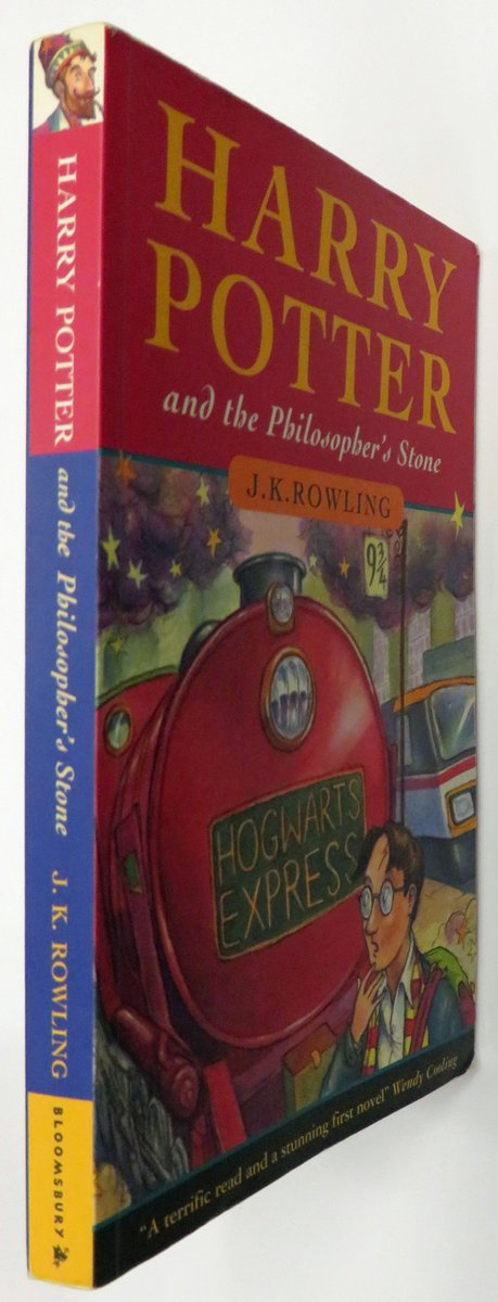 StMarysBooks's tweet photo. Harry Potter and the Philosopher's Stone by J.K. Rowling FIRST EDITION 1997,the 1st paperback of the very 1st Harry Potter book!  https://t.co/1iTmTGBG51

A fine example now in stock.

#harrypotter #jkrowling #pottermad #rarebooks #lovebooks #bookshops #shopstamford #1stedition https://t.co/gpU8r8DAQY