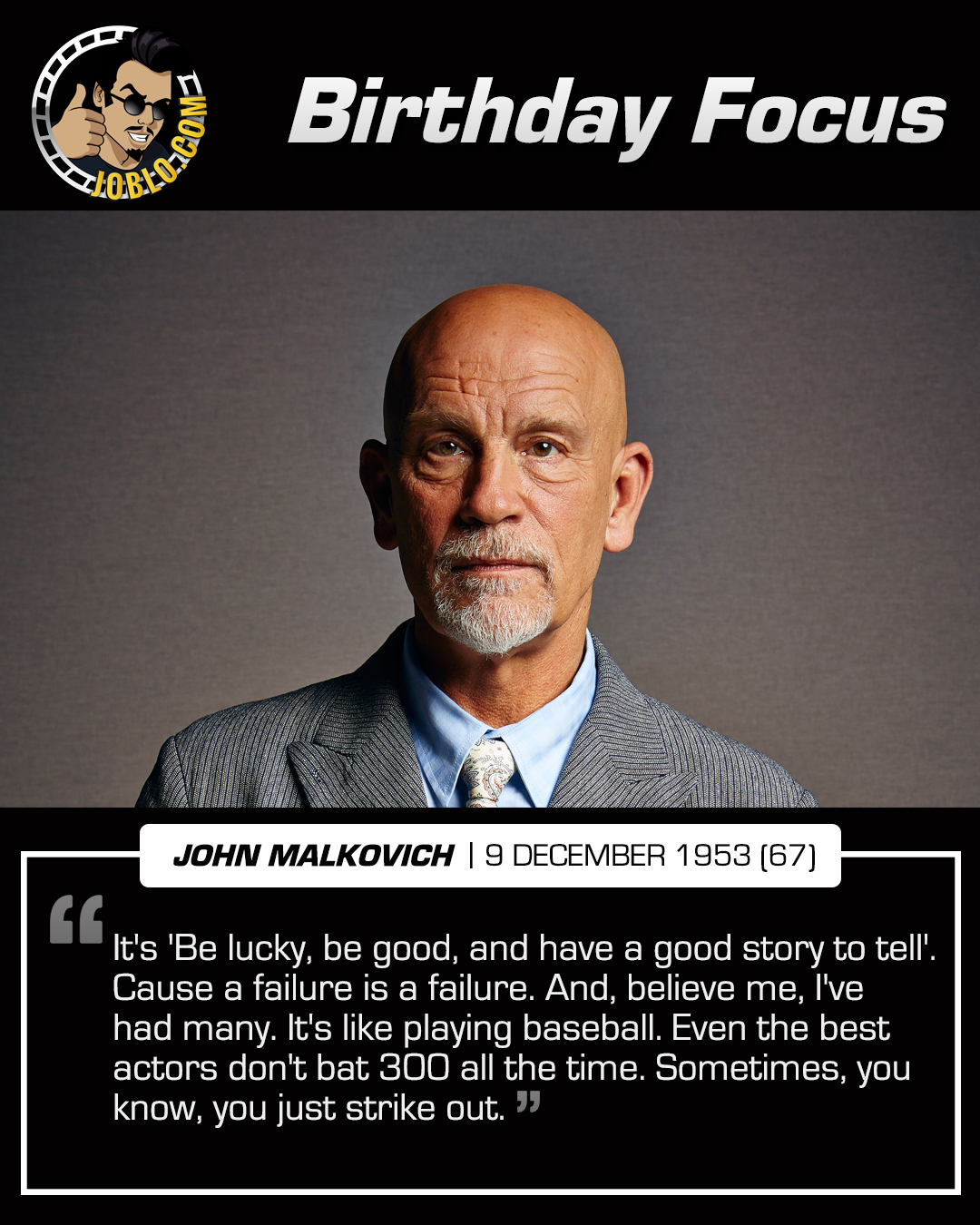 Wishing a very happy 67th birthday to John Malkovich! 