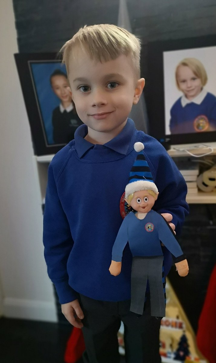 Mabbs83's tweet photo. @Hadrian_Park Someone's Elf had put his Hadrian Park Primary School uniform on this morning and thought he was going to class in Y1a.... Due to Elf and Safety reason's he wasn't aloud #ElfOnTheShelf  #northtyneside #hadrianparkprimaryschool https://t.co/zIUJma6OeU https://t.co/yXIKfdIgUp