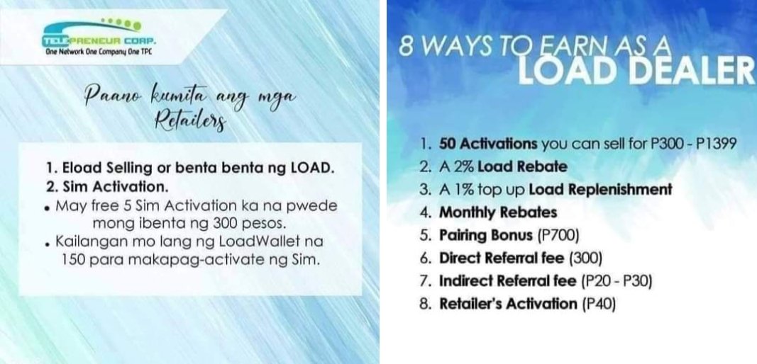 HyunaRosas's tweet image. PAANO NGA BA KUMIKITA ANG ISANG RETAILER O DEALER NI TPC👌
 Pili ka lang jan mars anong bet mo ! Tulungan tayo 😍 Hanap tayo ng extra income 😍 para everyday gastos ay mapunan 😍👌

 #TPCLOADNEGOSYO! #NEGOSYONGPATOK!
